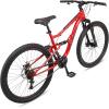 image:imageMongoose Status Mountain Bike 275 Inch Bike for Men and Women 21 Speed Aluminum Suspension Frame Steel Rear Triangle Dual Suspension Knobby Mountain Tires Mechanical Disc Brakes Adult BicycleRed