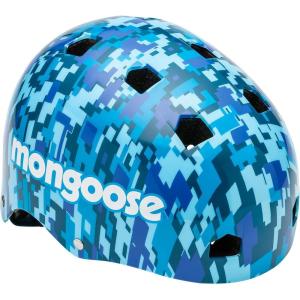 image:imageMongoose All Terrain Kids Bike Helmet Ages 58 3in1 Multisport Compatible Lightweight Microshell 10 Air Vents Adjustable Fit Internal Pads BMX Bike Helmet for KidsCamouflageBlue