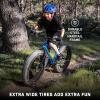 image:imageMongoose Argus Trail or ST Fat Tire Mountain Bike 20 24 or 26 Inch Bike for Kids and Adults 7 or 16 Speed Aluminum or Steel Frame Knobby Mountain Fat Tires Mechanical Disc BrakesBlue