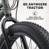 image:imageMongoose Argus Trail or ST Fat Tire Mountain Bike 20 24 or 26 Inch Bike for Kids and Adults 7 or 16 Speed Aluminum or Steel Frame Knobby Mountain Fat Tires Mechanical Disc BrakesGreen