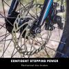 image:imageMongoose Argus Trail or ST Fat Tire Mountain Bike 20 24 or 26 Inch Bike for Kids and Adults 7 or 16 Speed Aluminum or Steel Frame Knobby Mountain Fat Tires Mechanical Disc BrakesBlue